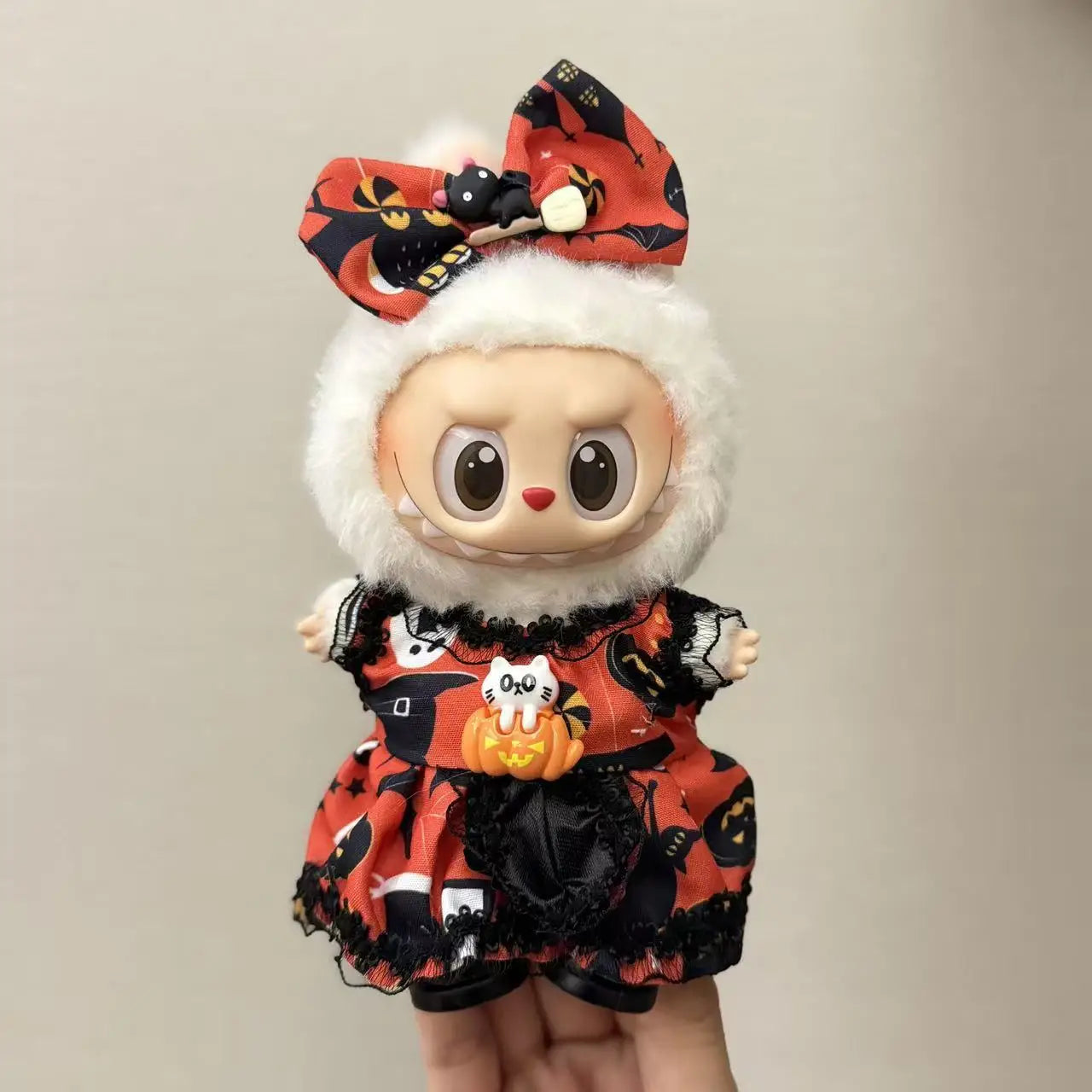 Only Clothing for Labubu Halloween Magical Witch Doll Costume Standing Posture 17cm Vinyl Doll Changing Doll Accessories Gift