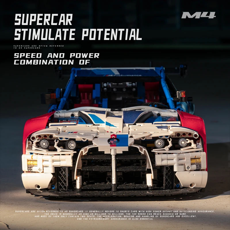 4555PCS Technical M4 Poweful Sport Car Building Blocks High Tech Supercar MOC Construction Bricks Toys Gift For Adult Friend
