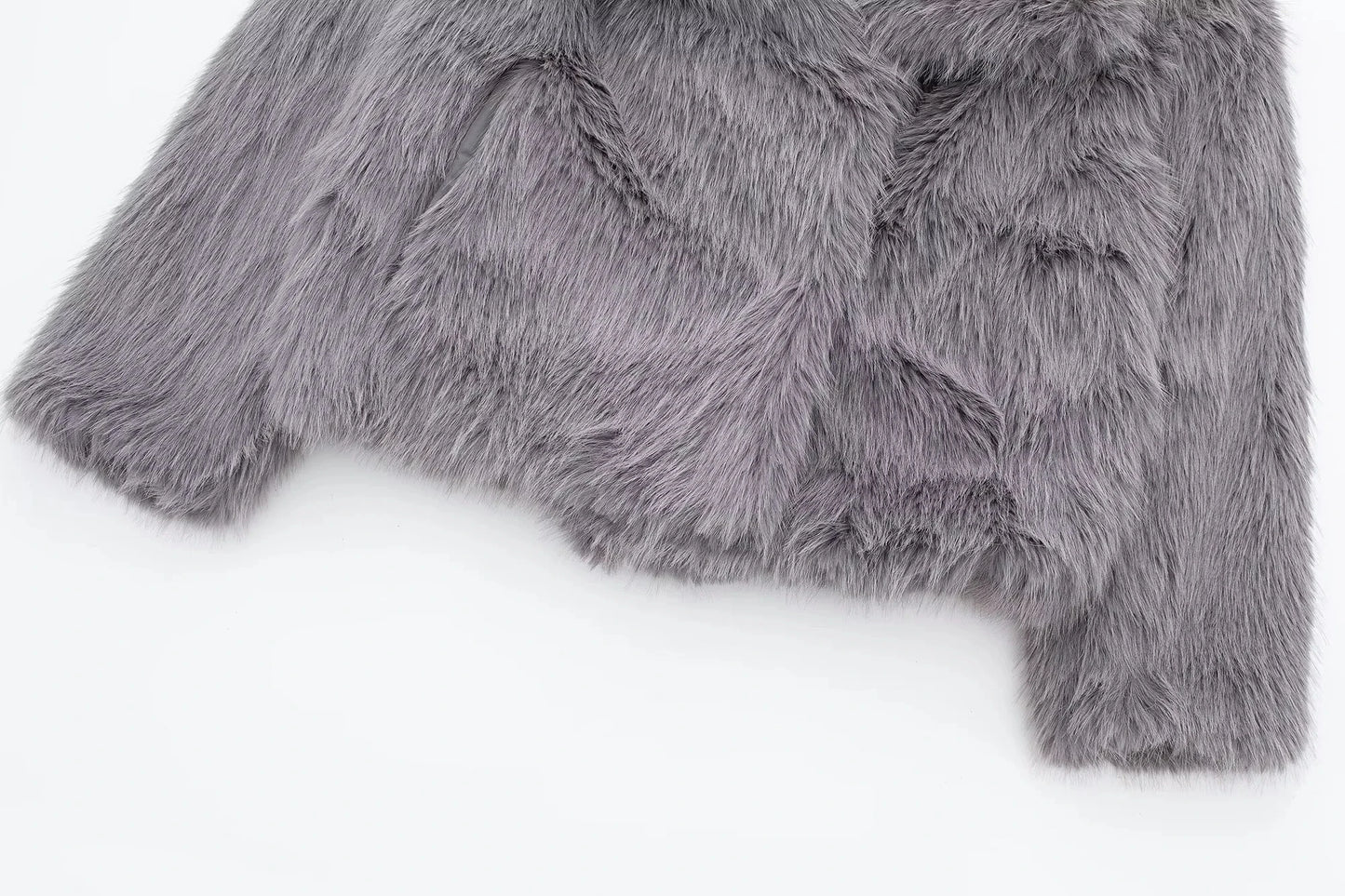 HH 2025 Winter Coats For Women Fashion New Faux Fur Long Sleeves Loose Coat Female Versatile High Street Women's Cardigan