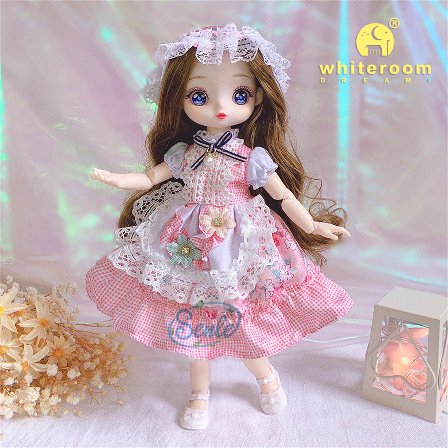 New 30cm BJD Doll High Beauty Asian Girl Toy For Chilren Retro Classic Wedding Dress Lolita Noble Rabbit Holiday Birthday Gift