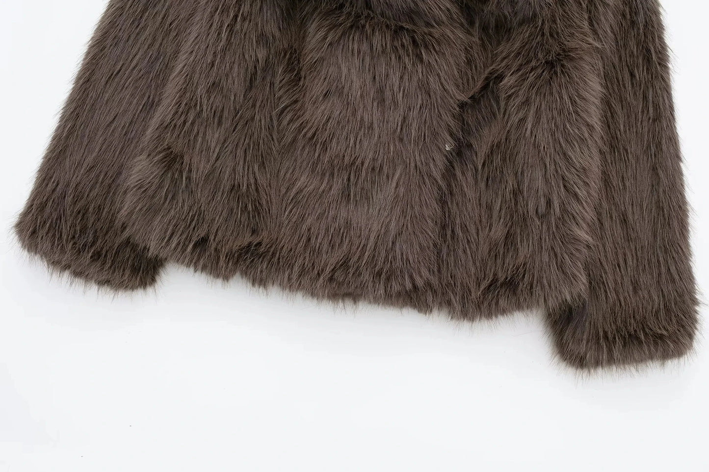 HH 2025 Winter Coats For Women Fashion New Faux Fur Long Sleeves Loose Coat Female Versatile High Street Women's Cardigan