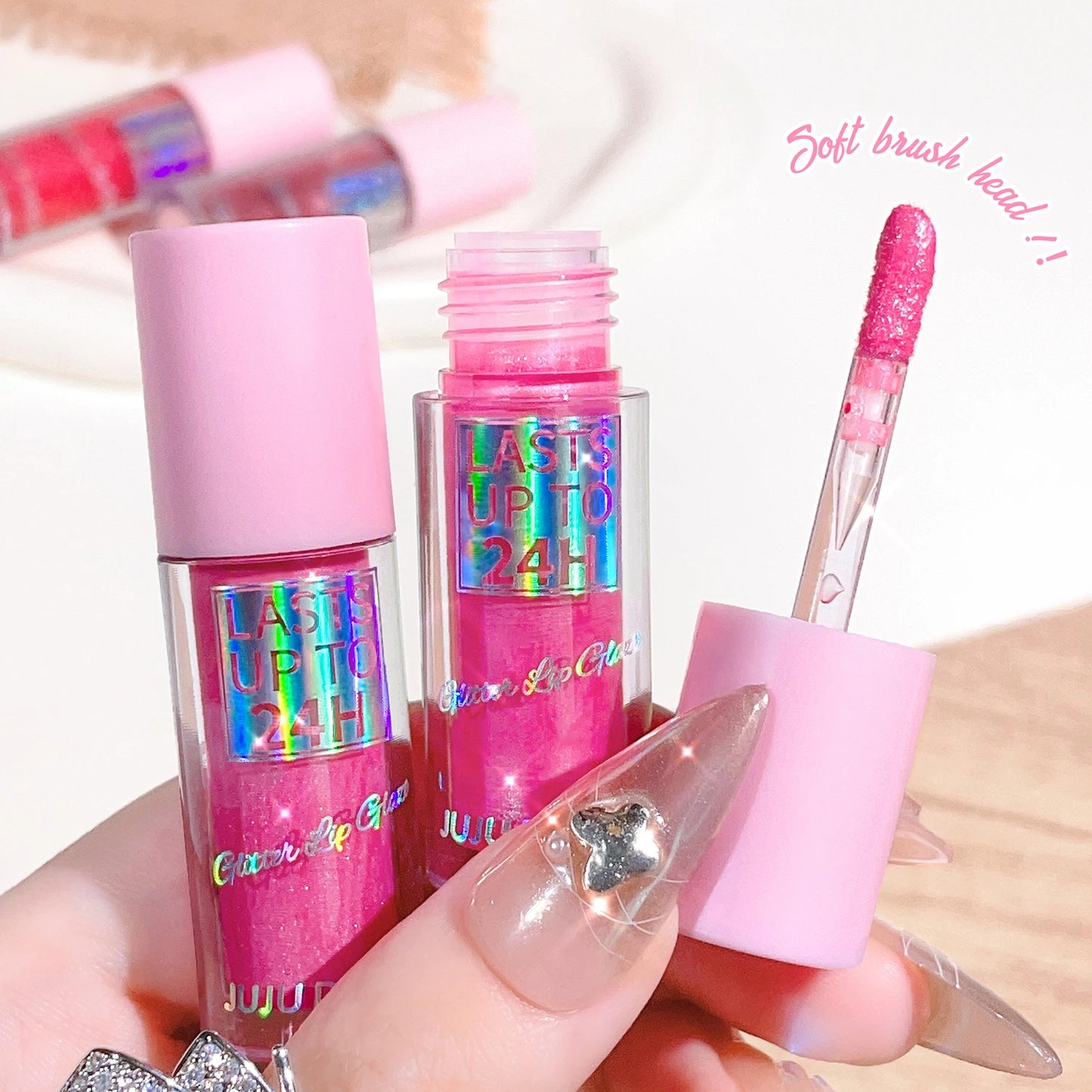 Sparkling Gloss Lip Balm – Water-Gloss Mirror Finish, Moisturizing, Hydrating, Non-Sticky, Cup-Proof, Plump Lips