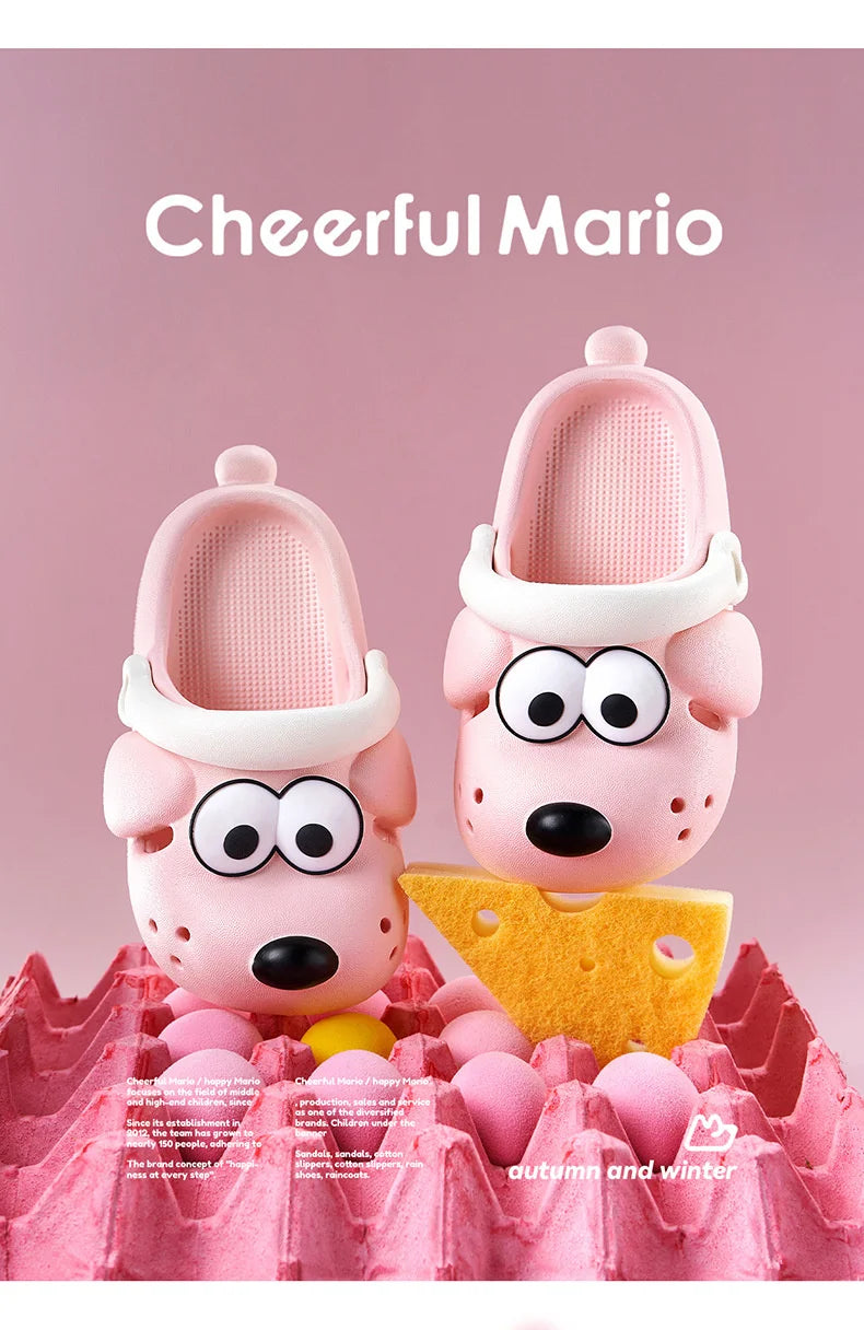 Kids Slipper Children's Hole Shoes New Cartoon Dog Animal Slipper EVA Baby Slippers Home Soft Anti-slip Girls' Slippers