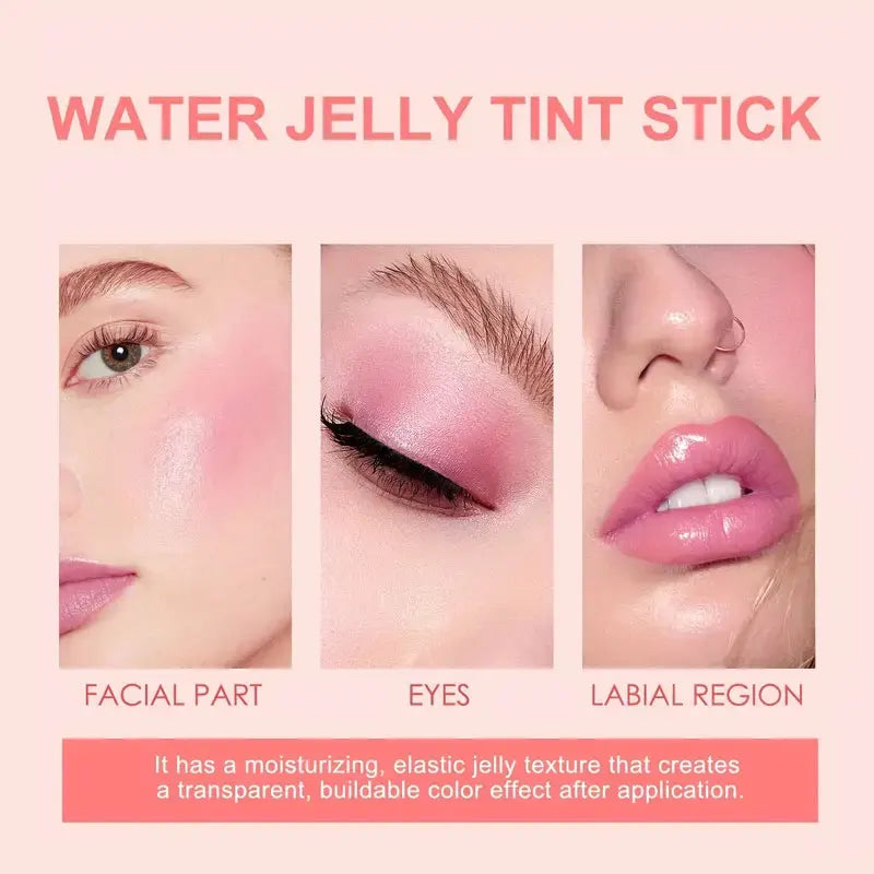 Jelly blush lip gloss stick for lazy people to contour, even skin tone, brighten and color, easy to apply for both lips and face