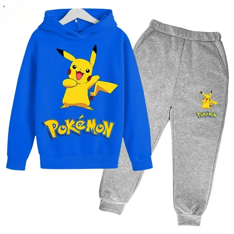 New Brand Cartoon Printed Sport Sweatshirt+Pants 2pcs Set Spring Autumn Kids Boy Girl Clothing Casual Hoodie Teen Sportsuit