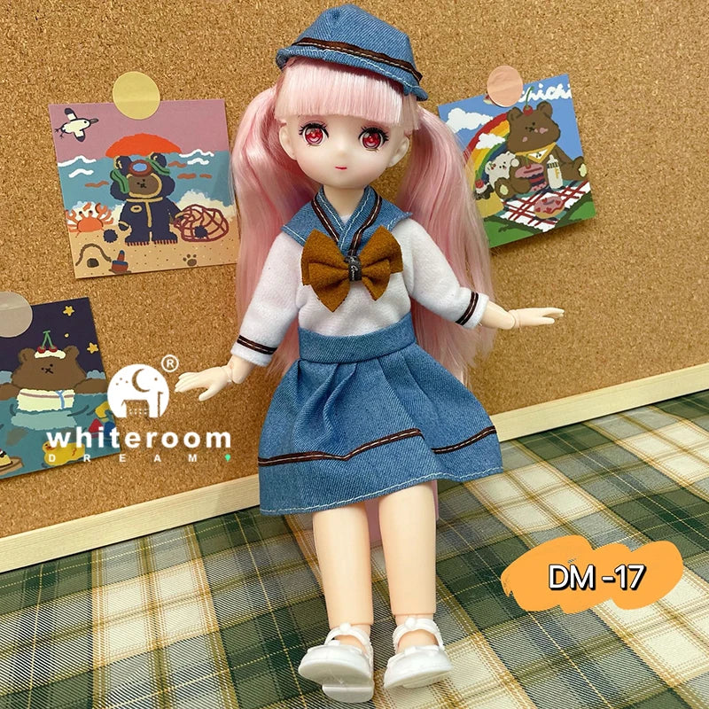 New 30cm BJD Doll High Beauty Asian Girl Toy For Chilren Retro Classic Wedding Dress Lolita Noble Rabbit Holiday Birthday Gift