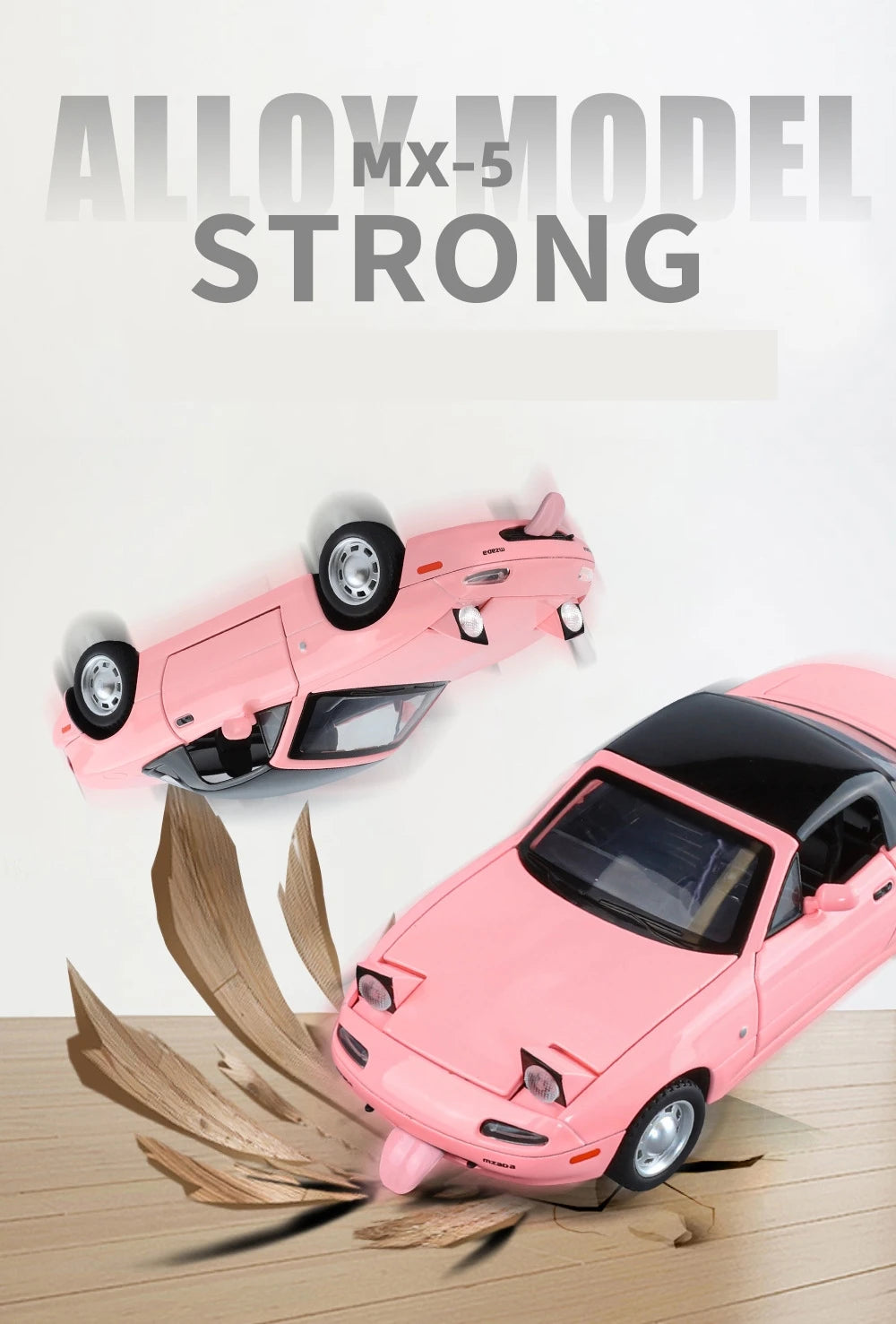 1/24 Mazda Miata MX5 Roadster Toy Car Model Diecast Alloy Metal Miniature Vehicle Model Sound & Light Collection Gift For Boy