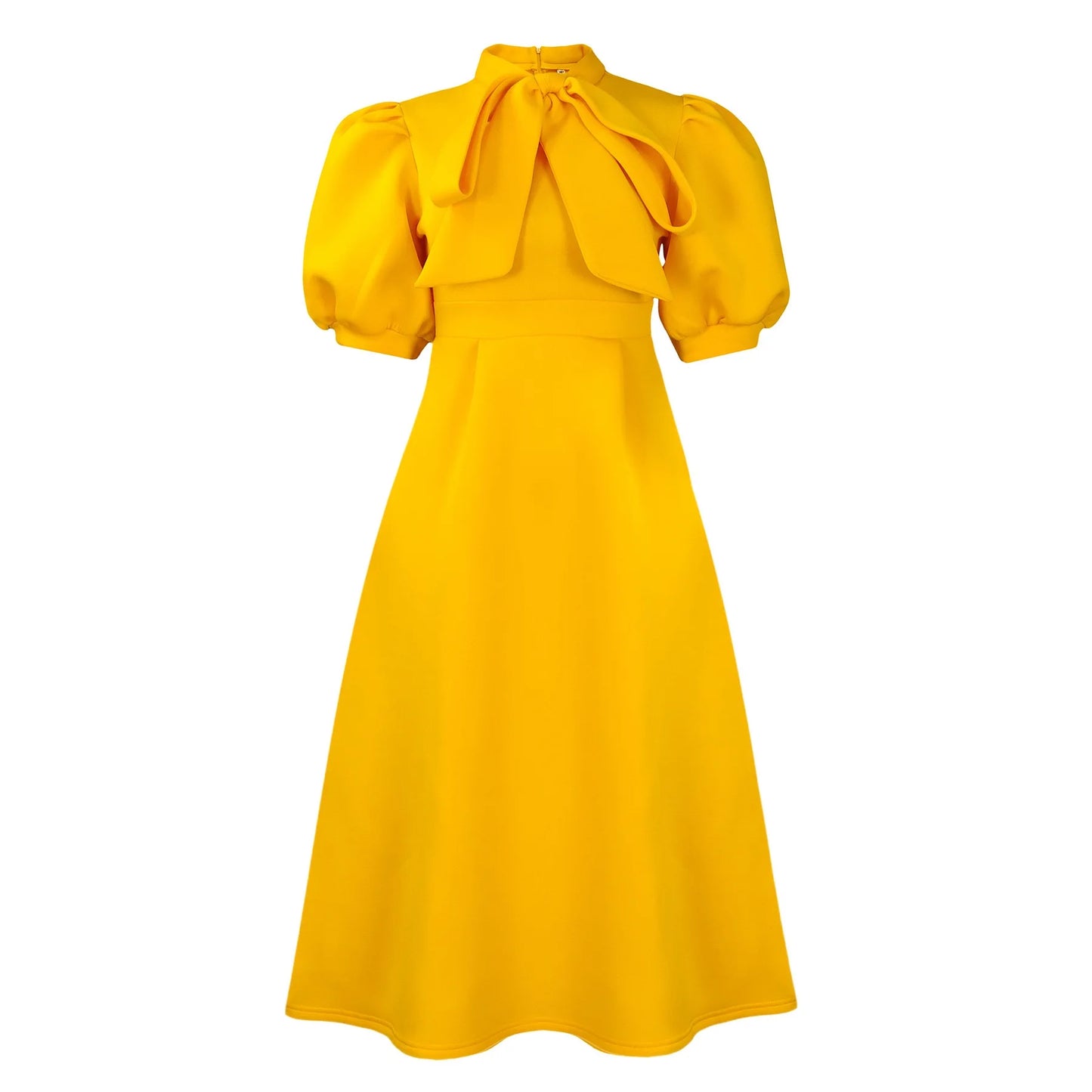 Elegant Party Dresses for Woman 2024 Luxury Bow Collar Short Sleeve High Waisted A Line Pleated Ankle Length Birthday Party Robe