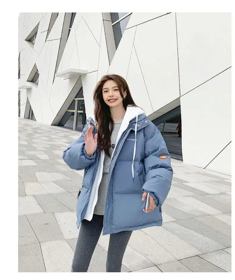 Couple style cotton coat Internet celebrity trend new fake two-piece cotton coat winter windproof warm cotton jacket