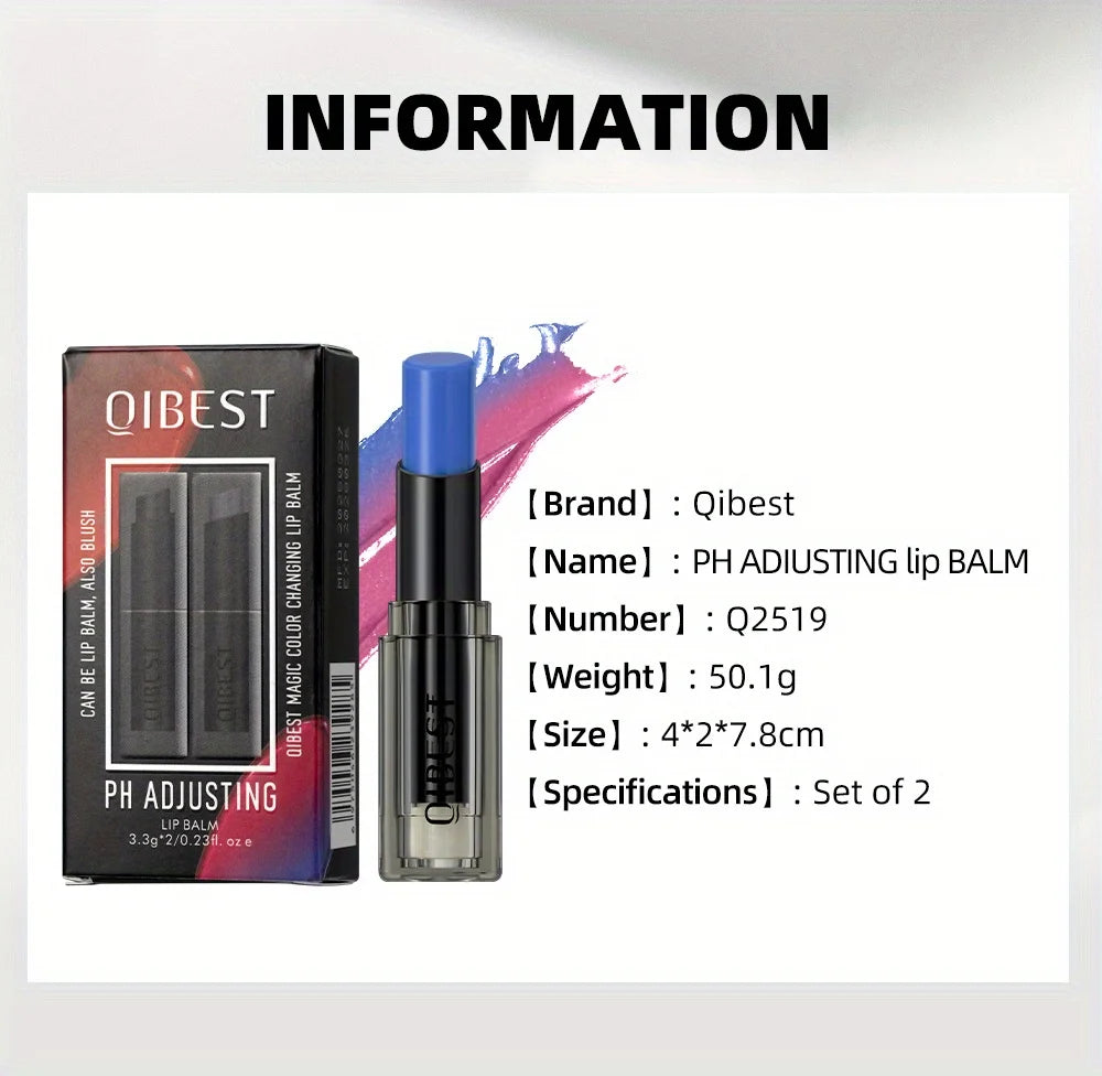 2Pcs/Set Magic Color Shift，Self-Adjusting Lipstick for Effortlessly Vibrant Lips, Color Change Lip Blam