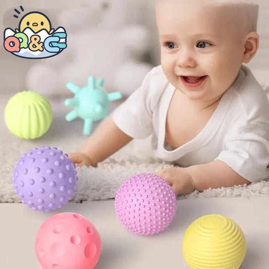 Sensory Balls Baby Toy Rattles Toy Textured Hand Touch Grasp Massage Ball Infant Senses Development Toys For Babies 0 12 M Games