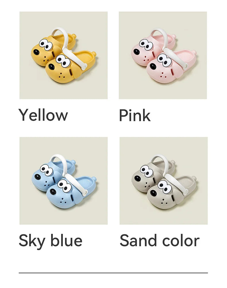 Kids Slipper Children's Hole Shoes New Cartoon Dog Animal Slipper EVA Baby Slippers Home Soft Anti-slip Girls' Slippers