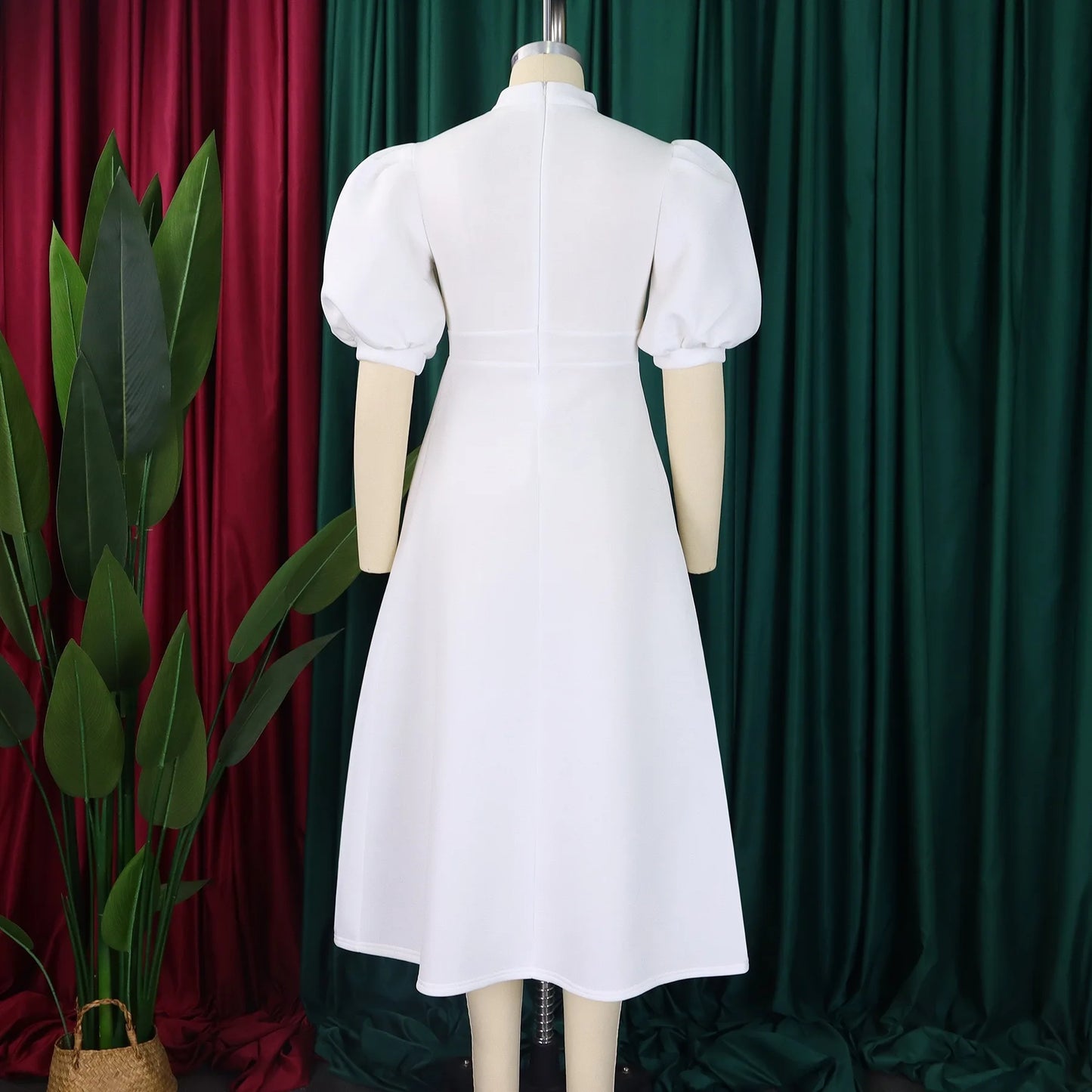 Elegant Party Dresses for Woman 2024 Luxury Bow Collar Short Sleeve High Waisted A Line Pleated Ankle Length Birthday Party Robe
