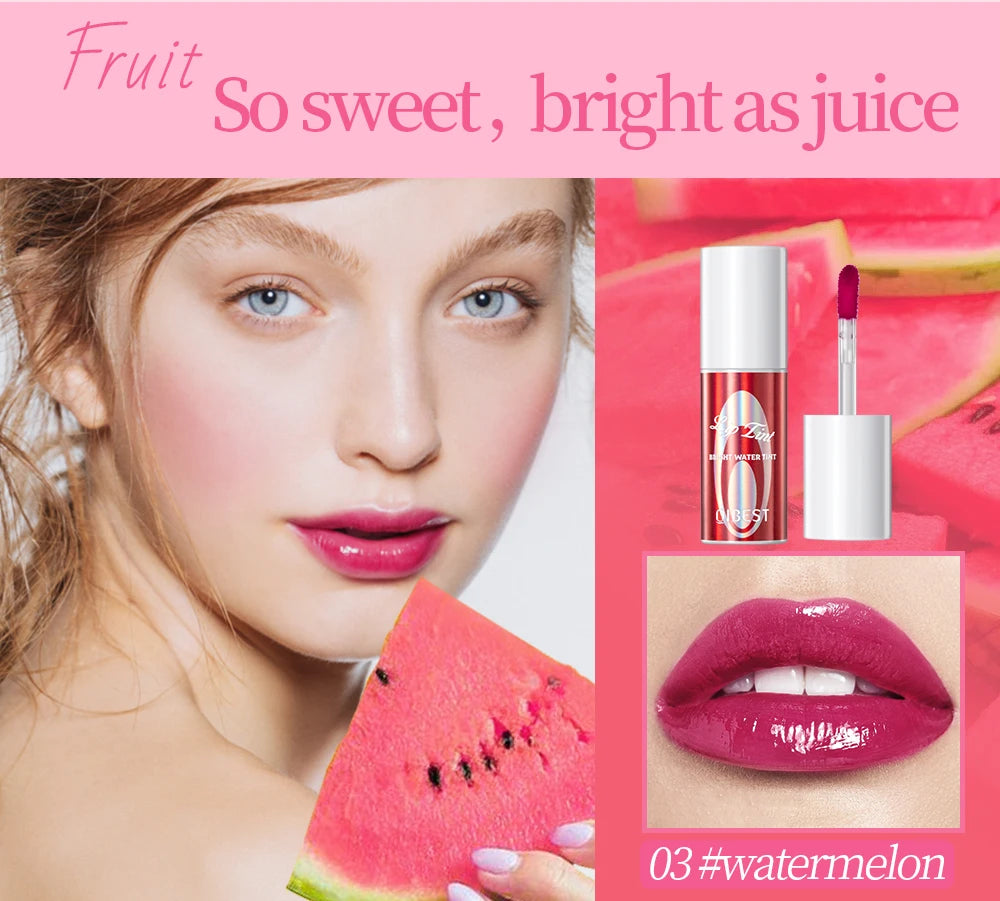 QIBEST Mirror Lip Glaze Water Lipgloss Sexy Red Lip Tint Liquid Lipstick Long-lasting Moisturizing Natural Beauty Lips Cosmetics