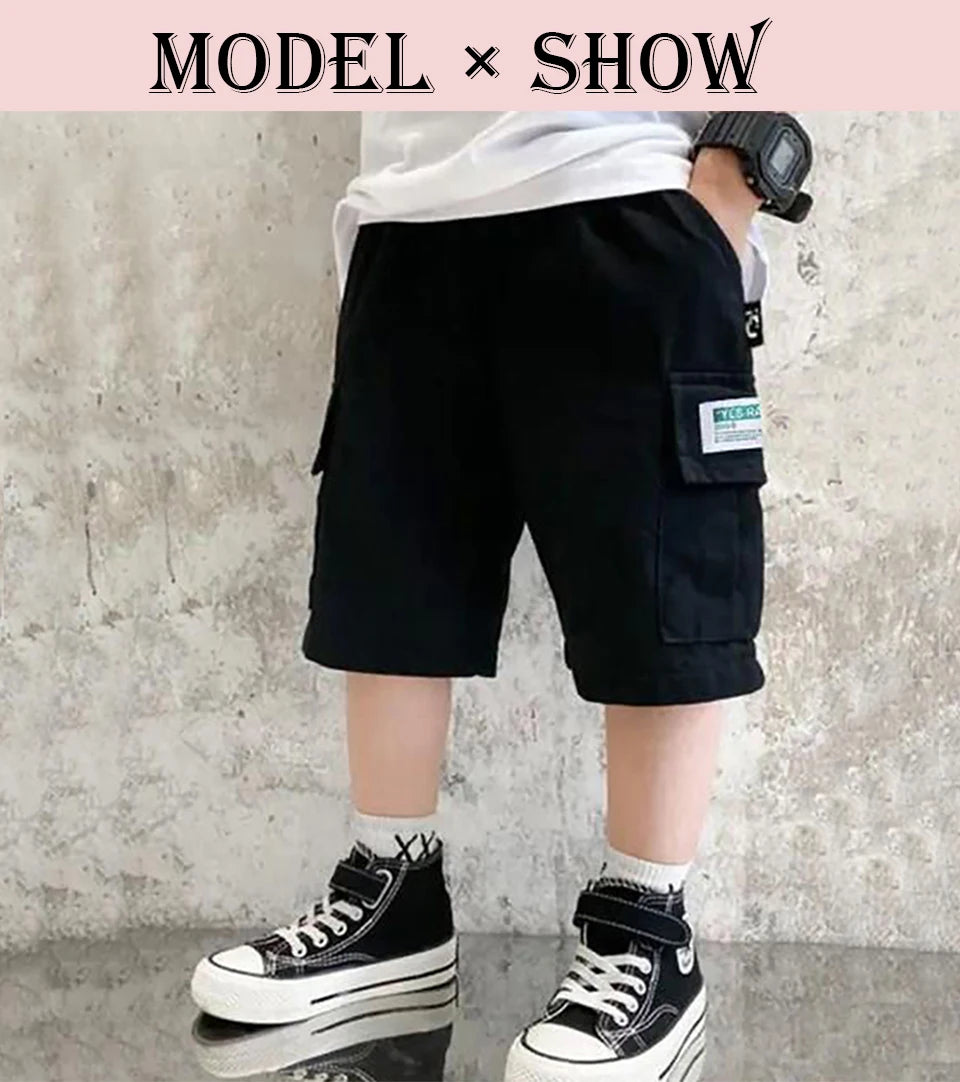 Kids Summer Cargo Pants Shorts For 2-12T Child Elastic Trouser Boy Summer Pants Teen Loose Pants Boys Shorts Sweatpants 남아 여름 바지