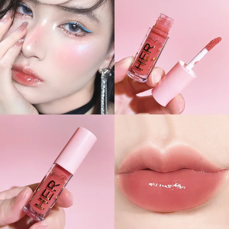 Glitter Moisturizing Mirror Lip Gloss Lasting Non-stick Cup Liquid Lipstick Red Nude Sexy Lip Tint Women Lips Makeup Cosmetics