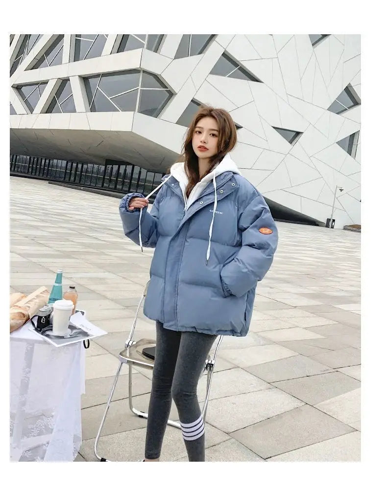 Couple style cotton coat Internet celebrity trend new fake two-piece cotton coat winter windproof warm cotton jacket