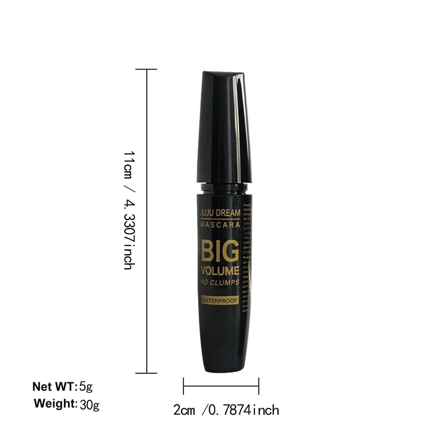 Black Mascara Thickening - Long-Lasting, Volumizing , Fiber Formula with 360° Spiral Brush Waterproof Liquid Fiber Mascara