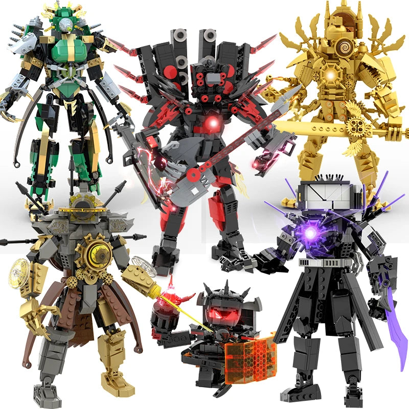 New Skibidi Toilete Building Block Titan Clock Man 2.0 TVman Speakerman Drill Man Bricks Model Toys for Kid Birthday Easter Gift