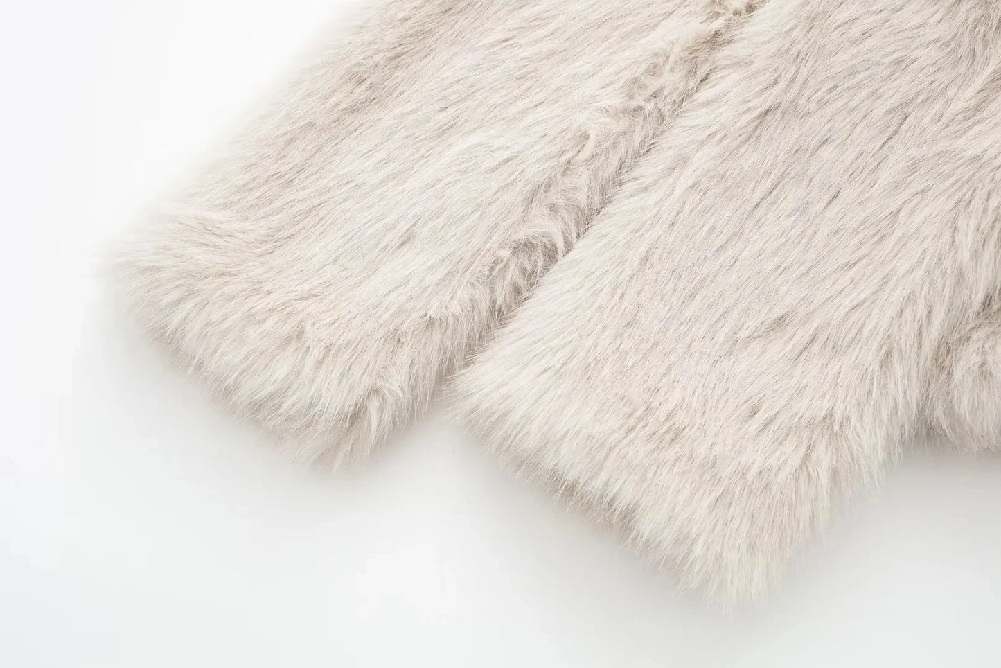 HH 2025 Winter Coats For Women Fashion New Faux Fur Long Sleeves Loose Coat Female Versatile High Street Women's Cardigan