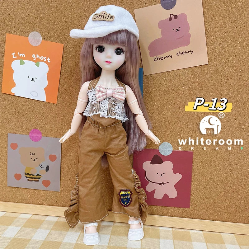 New 30cm BJD Doll High Beauty Asian Girl Toy For Chilren Retro Classic Wedding Dress Lolita Noble Rabbit Holiday Birthday Gift