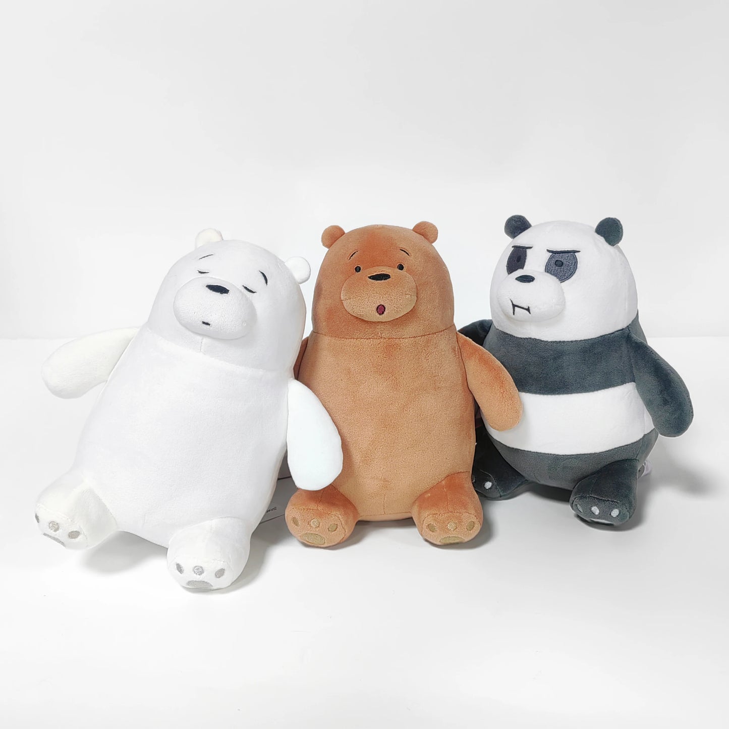 We Bare Bears Plush Toy Sitting vs Standing Grizzly Panda IceBear Cartoon Stuffed Animal Toys Doll For Kid Gift
