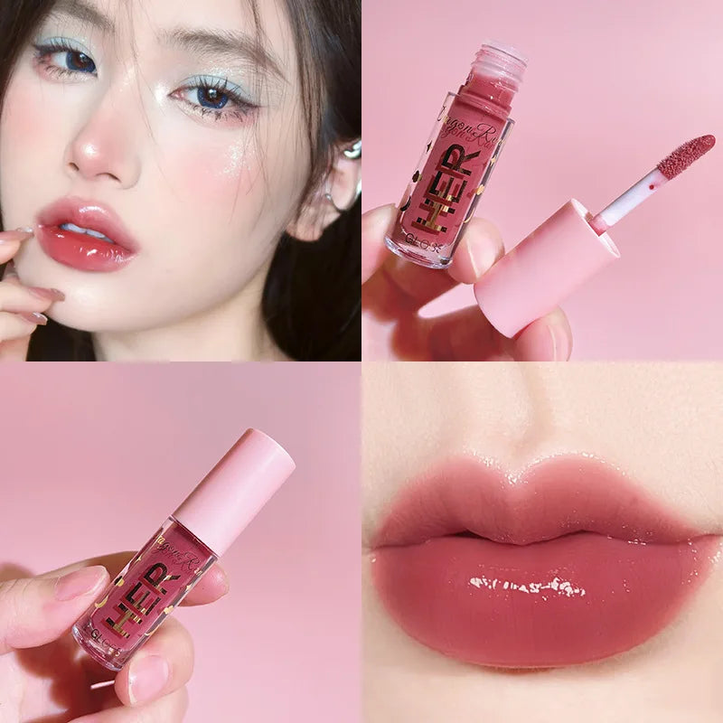 Glitter Moisturizing Mirror Lip Gloss Lasting Non-stick Cup Liquid Lipstick Red Nude Sexy Lip Tint Women Lips Makeup Cosmetics
