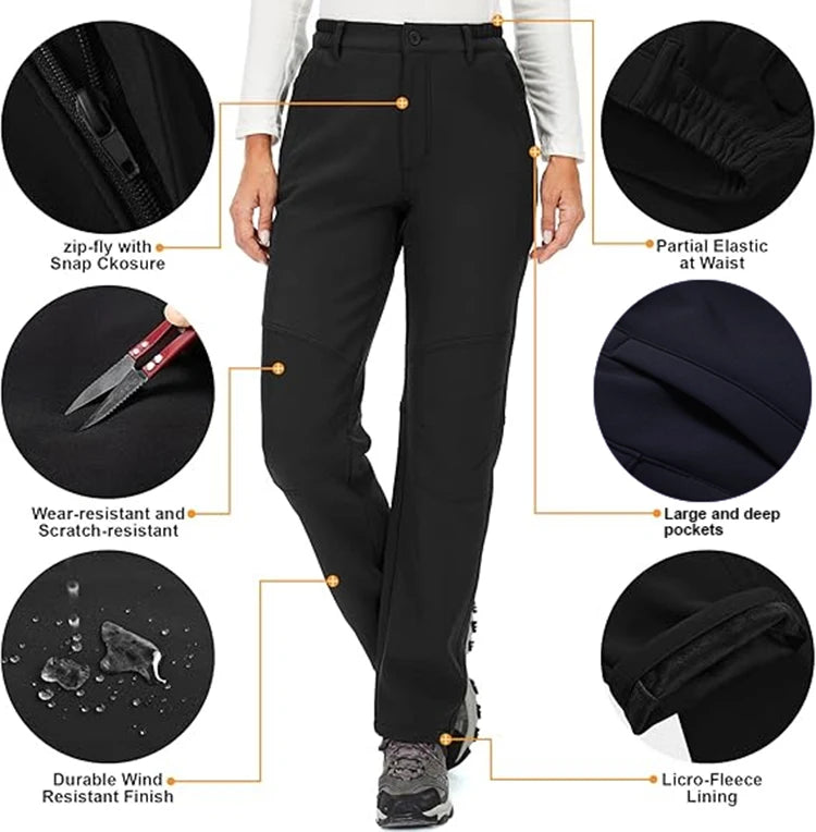 Women Winter Pants Are Warm, Waterproof, Windproof, Camping, Outdoor Travel, Mountain Climbing, Cycling, Sports Pants