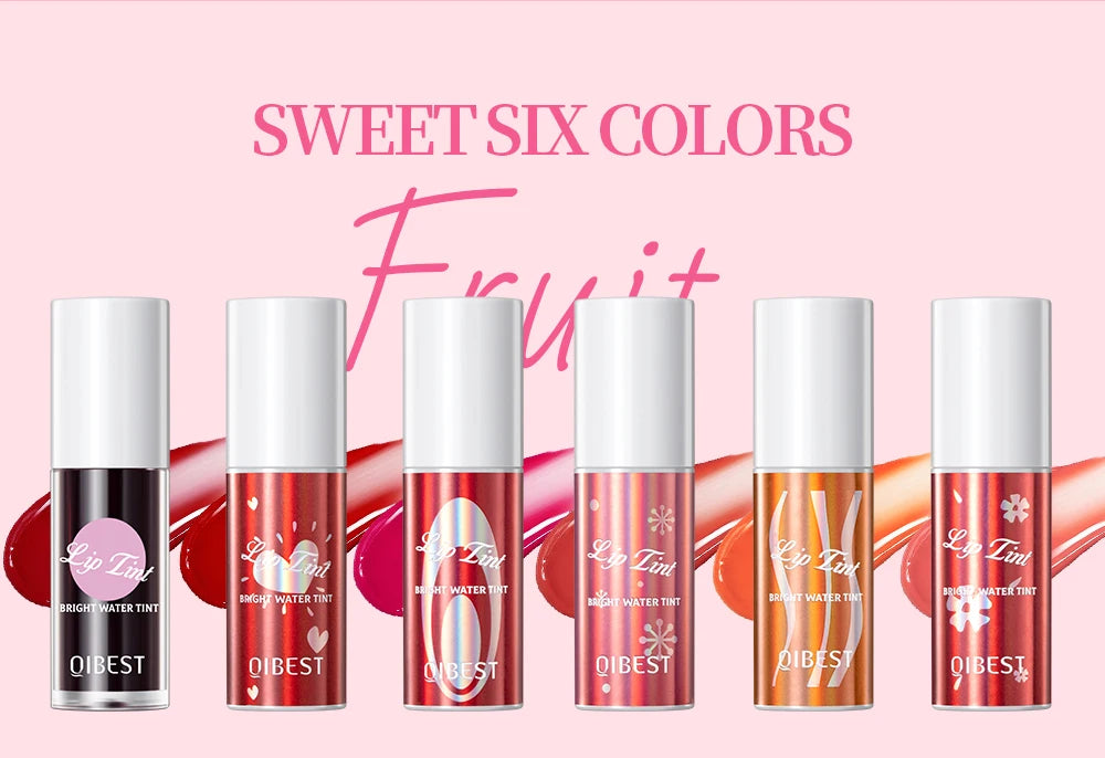 QIBEST Mirror Lip Glaze Water Lipgloss Sexy Red Lip Tint Liquid Lipstick Long-lasting Moisturizing Natural Beauty Lips Cosmetics