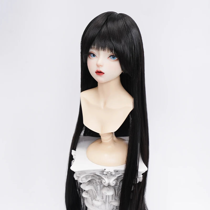 1/3 1/4 1/6 Doll's Wig for 60/45/30cm Bjd Doll High Temperature Silk Long Hair with Bangs Girl Toys Dress Up Doll Accessories