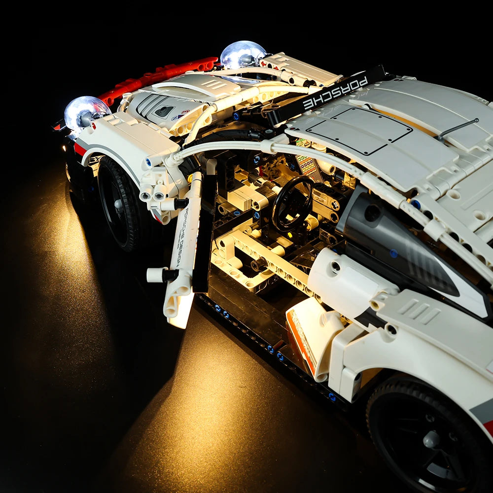 Led Light Kit For 42096 White Super Racing Car DIY Toys Set (Not Included Building Blocks)