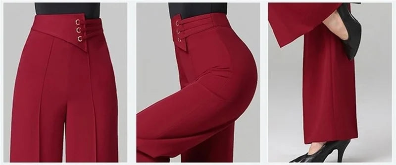 Spring/Summer Women's Trousers New Fashion High Waist Wide Leg Pants Female Casual Straight Leg Pants Lady Dancing Pants