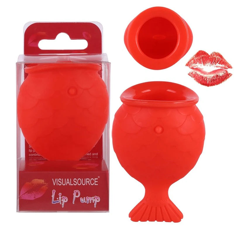 Women Sexy Silicone Full Lip Plumper Lips Soft Silicone Pout Tools Mouth Fish Natural Plump Shape Tool Lip Plumper Lips Care