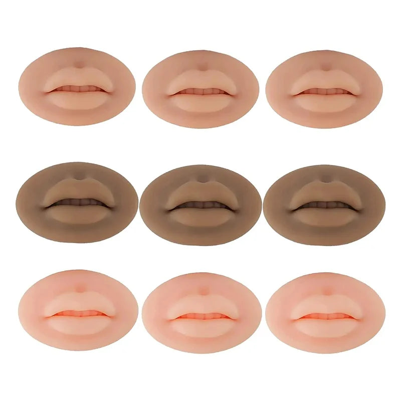 5D Silicone Tattoo Practice Fake Lips Silicone Realistic Lips Practice Module For Microblading Semi Permanent Make Up Supplies