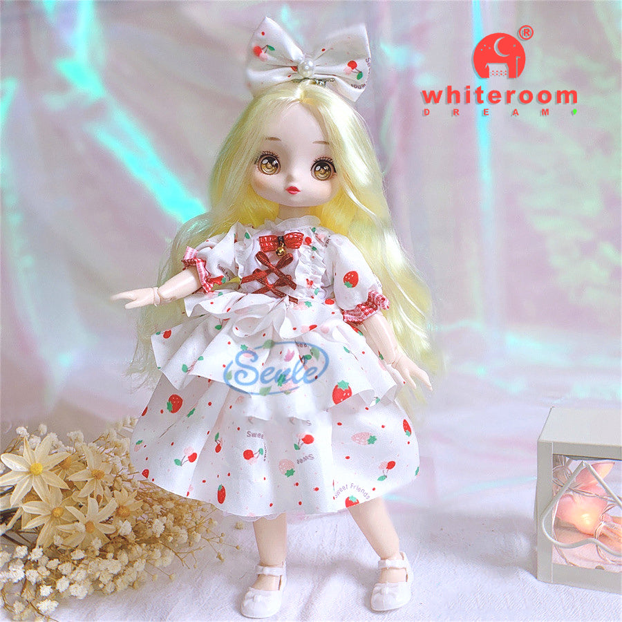 New 30cm BJD Doll High Beauty Asian Girl Toy For Chilren Retro Classic Wedding Dress Lolita Noble Rabbit Holiday Birthday Gift