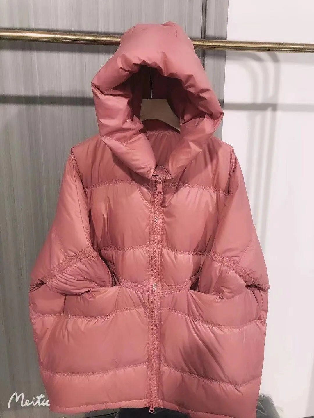 New Winter Jacket Women Parkas Hooded Coat Korean Drawstring Zipper Loose Coat Pockets Thicken Warm Casual Coats Trend A49