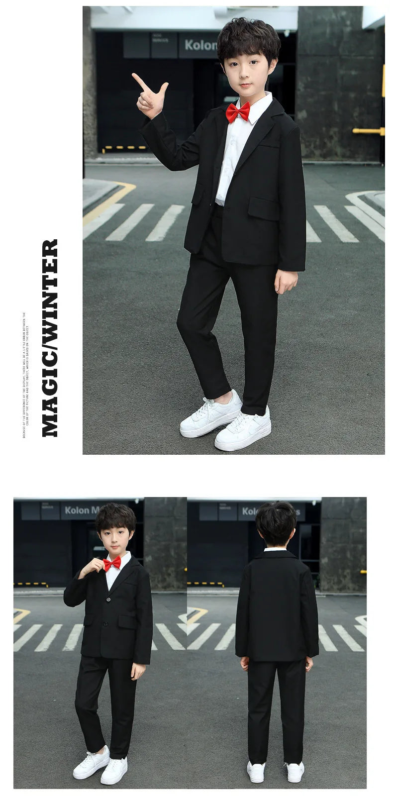 School Children Clothes Boys Suit Casual Blazer Jacket Trousers Two Pieces Kids Costume Black 12 13 14 Years Teenage Clothing