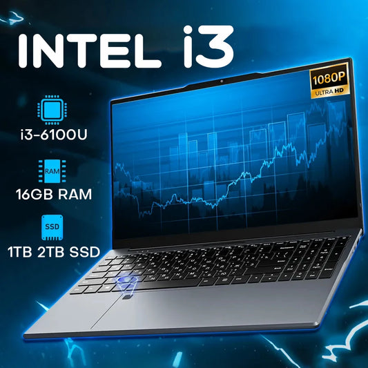 Xiaman 15.6" Intel Core i3 6100U Laptop Computer Windows 11 Pro 16GB RAM 512GB 1TB SSD Portable Notebook PC Office Study Laptops