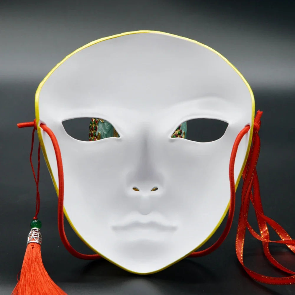 Adult Party Mask Hand Painted Makeup Full Face Carnival Queue Mask Kabuki  Masquerade  For Carnival Mardi Gras Cosplay