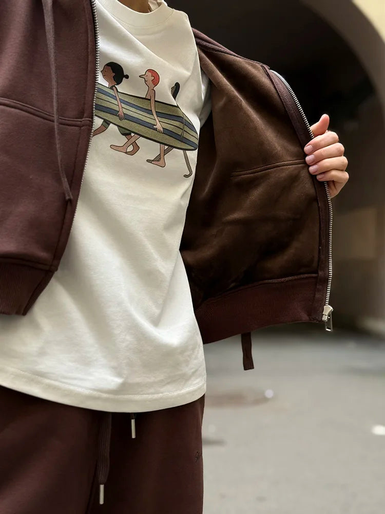 Women Tracksuits Winter Fleece Sweatsuit Brown Warm Crop Zipper Hoodies And Sweatpants Set For Women 2 Piece Velvet Pants Sets