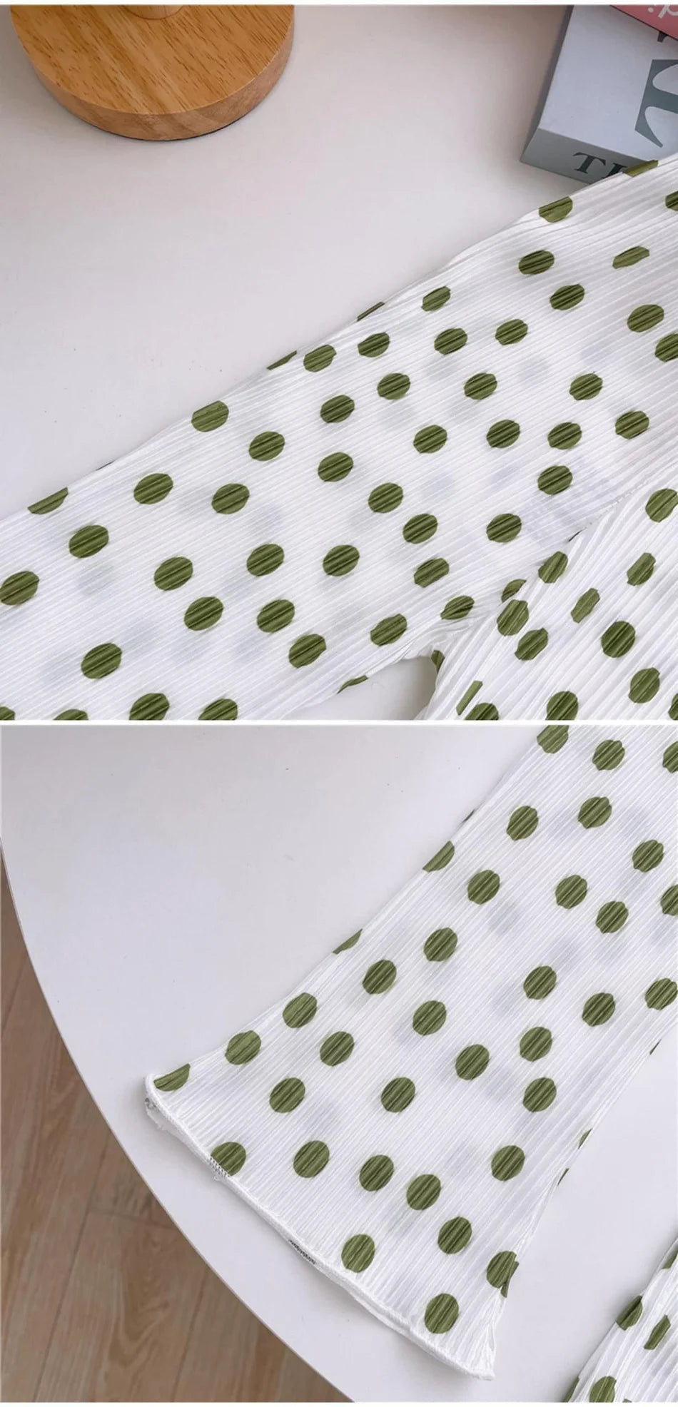 Elegant Playful Girls Floral Polka Dot Flared Pants Summer Autumn Outdoor Casual Bottoms Children Kids Cartoon Fashion Capris