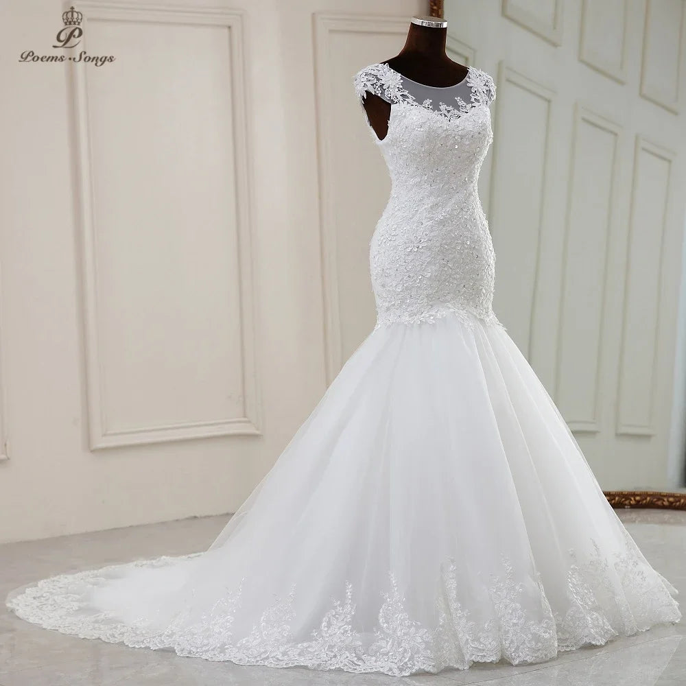 Customized Real photo Real video Elegant mermaid wedding dress marriage dress robe de mariee vestidos de novia sereia