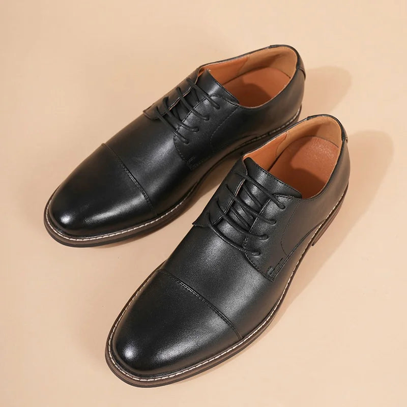 Lace up Oxford Shoes Retro Men's Derby Shoes 2025 New Men Casual shoes Fashion Men Leather Shoes