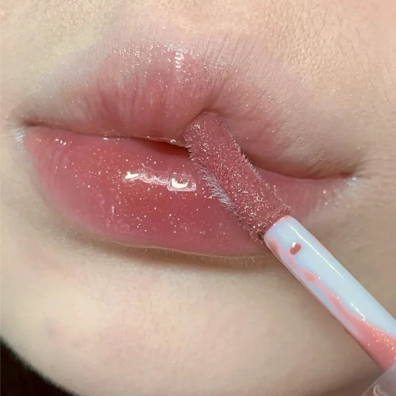 Glitter Moisturizing Mirror Lip Gloss Lasting Non-stick Cup Liquid Lipstick Red Nude Sexy Lip Tint Women Lips Makeup Cosmetics