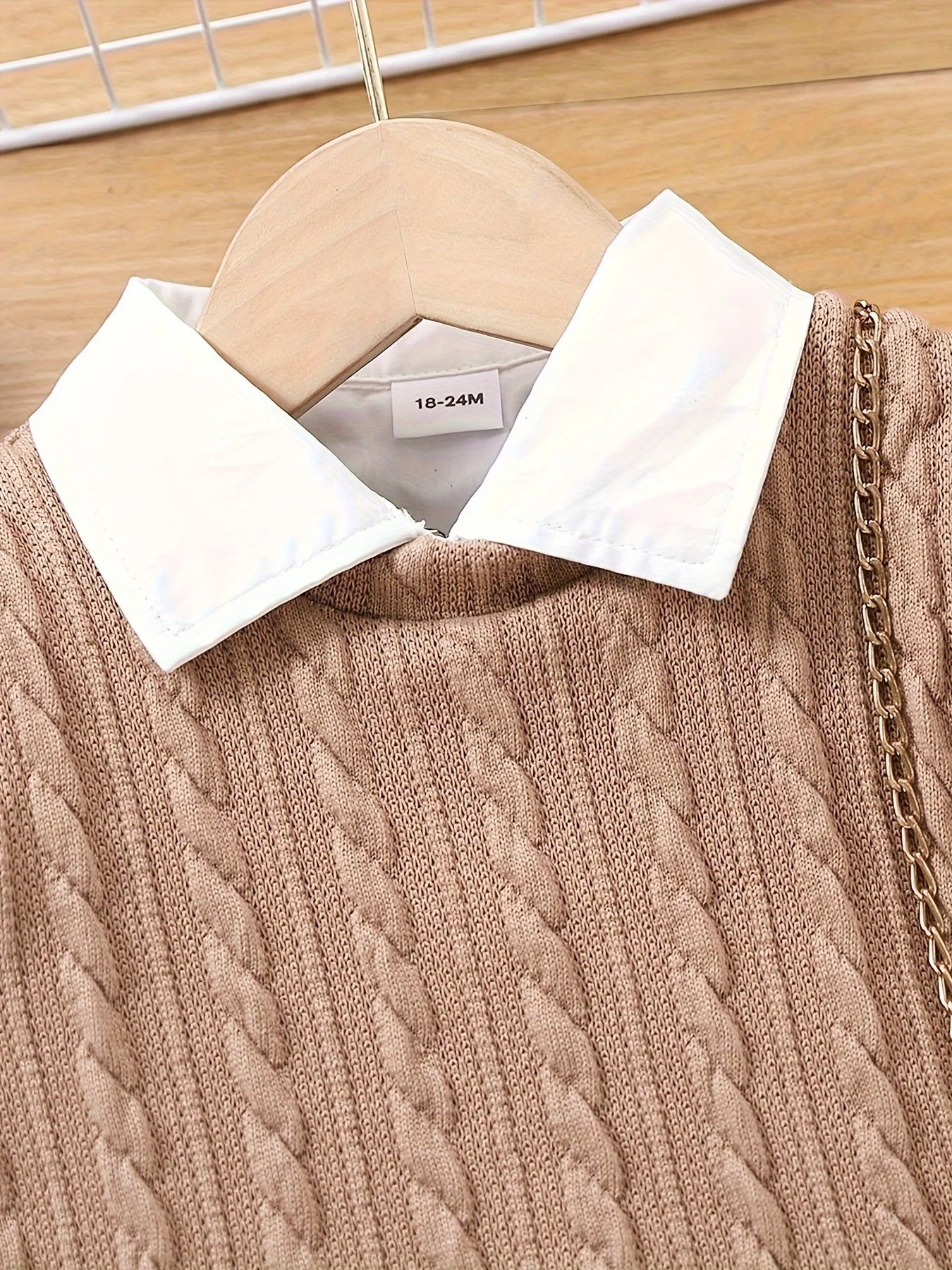 Girls Fashionable Casual Two-Piece Shirt Dress + Vest Suitable for 18 Months - 6 Years Old