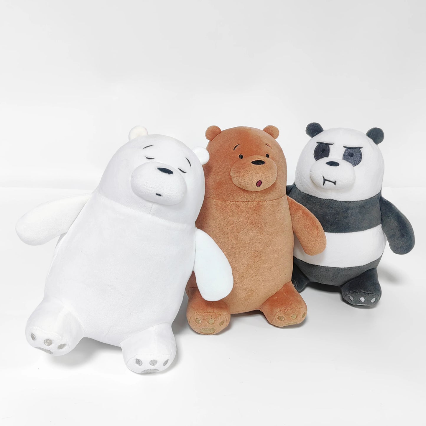 We Bare Bears Plush Toy Sitting vs Standing Grizzly Panda IceBear Cartoon Stuffed Animal Toys Doll For Kid Gift