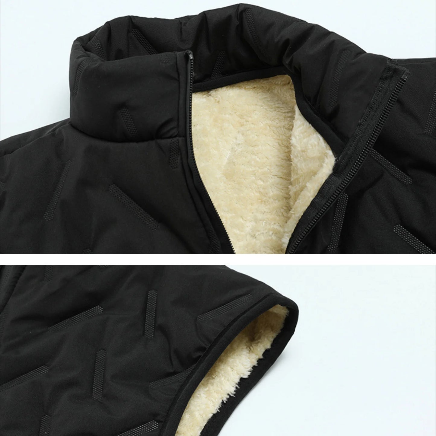 Winter Men'S Thick Solid Color Casual Zippered Pocket Sports Pants Velvet Warm Jacket Suitable For Outdoor Daily Wear