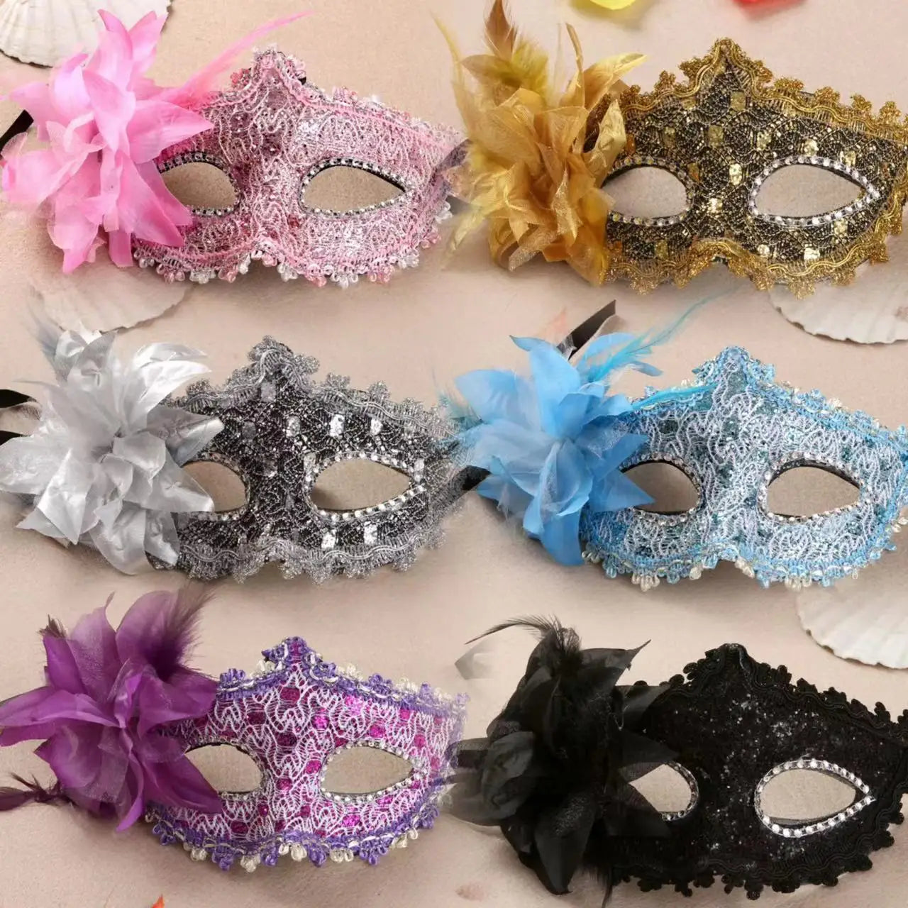 Wedding Masquerade Masks Halloween Makeup Lace Venetian Black Costume Party Vintage Lady Eye Mask Cosplay Fancy Party Dress