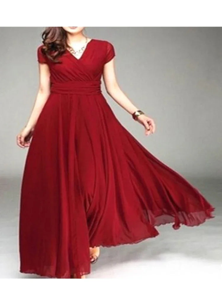 Elegant bodycon sexy Women's dress for women 2022 summer short sleeve chiffon boho party dresses woman robe femme ladies