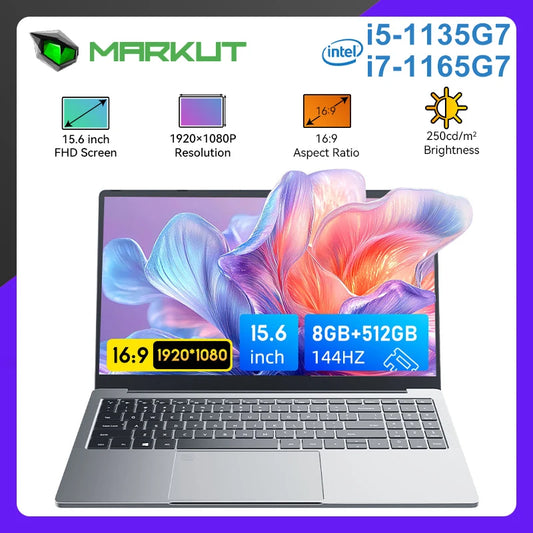Markut 15.6 Inch Laptop Intel Core i5-1135G7 Portable FHD Screen Notebook 16/ 32GB RAM 512GB/ 1TB/ 2TB SSD - German Keyboard
